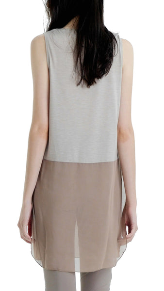 Women Crop Tank Top Extender with sheer bottom slit - Shop Lev