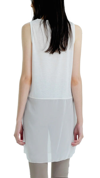 Women Crop Tank Top Extender with sheer bottom slit - Shop Lev