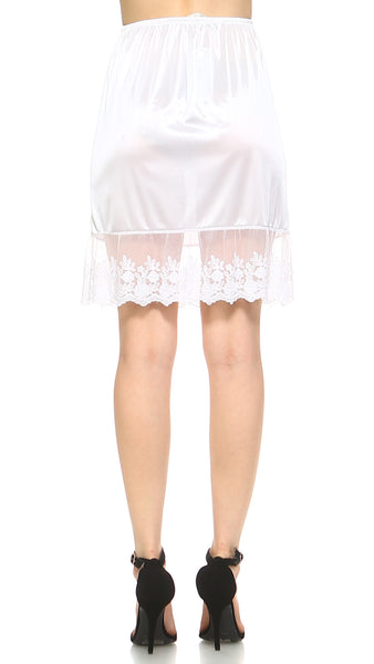 Single lace satin half slip skirt extender - 21" length - Shop Lev