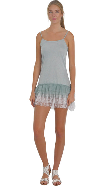 Women Lace Layered Knit Short High-Low Full Slip - Shop Lev