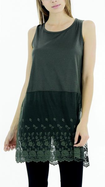 Women Lace Bottom Crop Tank and top extender - Shop Lev