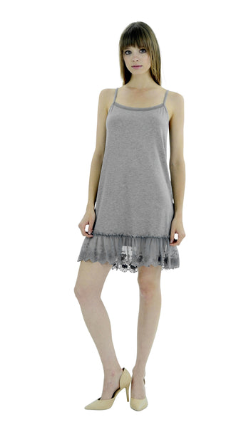Women Lace Trim Modal Full Slip with Laced Neckline - Shop Lev