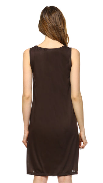 Basic Knit Tank Midi Length Full Slip Dress - Shop Lev