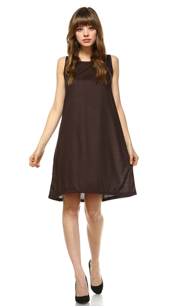 Basic Knit Tank Midi Length Full Slip Dress - Shop Lev