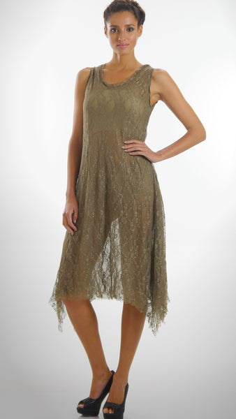 Lace Mesh Layering Sleeveless Dresses - Shop Lev