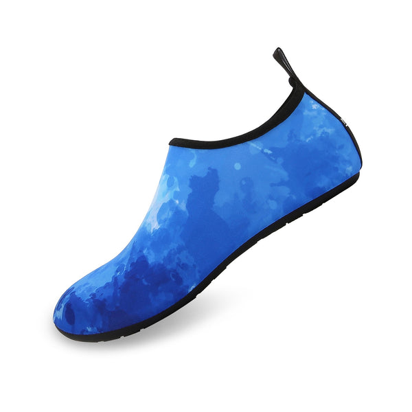 Men and Women a Slip On Barefoot Quick-Dry Beach Aqua Yoga Water Shoes (Watercolor/Blue)