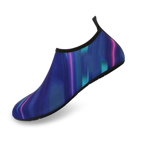 Men and Women a Slip On Barefoot Quick-Dry Beach Aqua Yoga Water Shoes (Laser Glare/Navy)