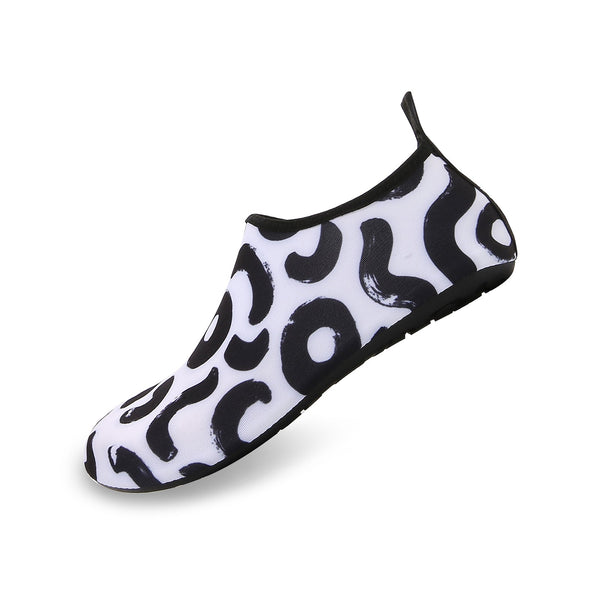 Men and Women a Slip On Barefoot Quick-Dry Beach Aqua Yoga Water Shoes (Oreo/Black White)
