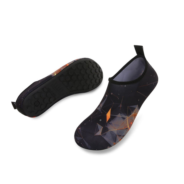 Men and Women a Slip On Barefoot Quick-Dry Beach Aqua Yoga Water Shoes (Prism/Black)