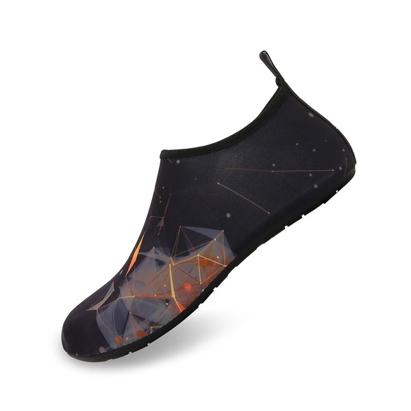 Men and Women a Slip On Barefoot Quick-Dry Beach Aqua Yoga Water Shoes (Prism/Black)