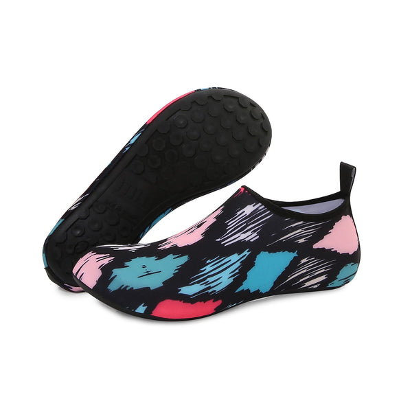 Men and Women a Slip On Barefoot Quick-Dry Beach Aqua Yoga Water Shoes (Diamond/Multicolor)