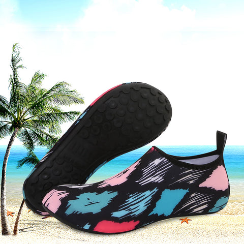 Men and Women a Slip On Barefoot Quick-Dry Beach Aqua Yoga Water Shoes (Diamond/Multicolor)