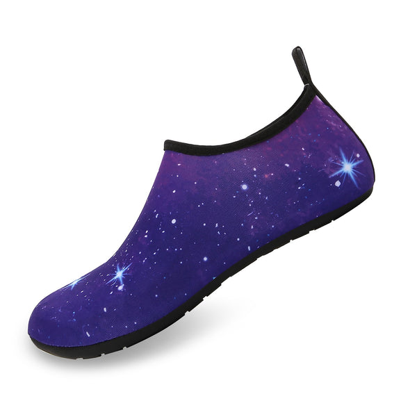 Men and Women a Slip On Barefoot Quick-Dry Beach Aqua Yoga Water Shoes (Stardust/Navy)
