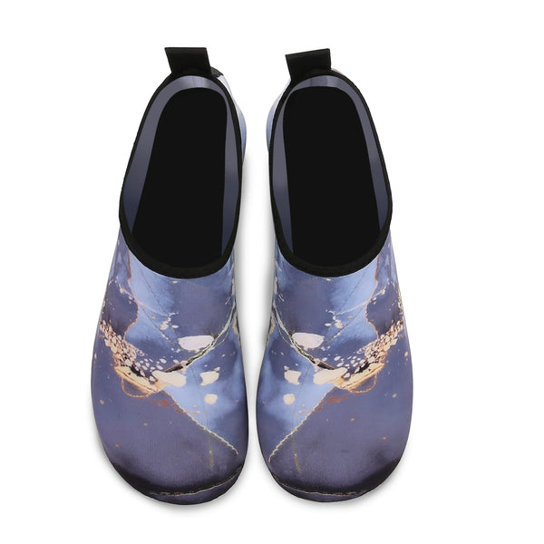 Men and Women a Slip On Barefoot Quick-Dry Beach Aqua Yoga Water Shoes (Gold Rush/Grey)