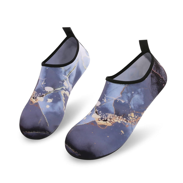 Men and Women a Slip On Barefoot Quick-Dry Beach Aqua Yoga Water Shoes (Gold Rush/Grey)