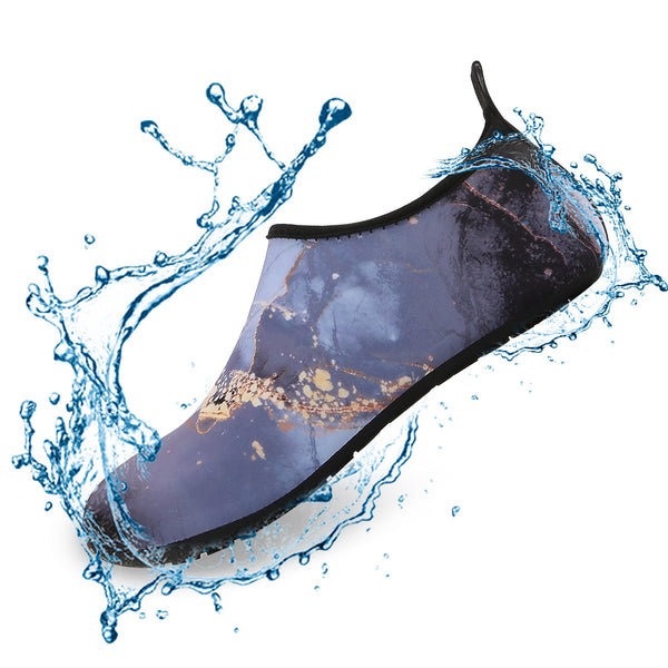 Men and Women a Slip On Barefoot Quick-Dry Beach Aqua Yoga Water Shoes (Gold Rush/Grey)