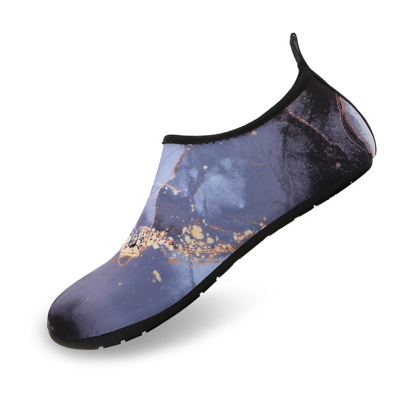 Men and Women a Slip On Barefoot Quick-Dry Beach Aqua Yoga Water Shoes (Gold Rush/Grey)