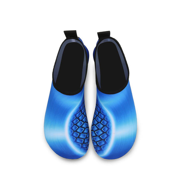 Men and Women a Slip On Barefoot Quick-Dry Beach Aqua Yoga Water Shoes (Tile/Blue)
