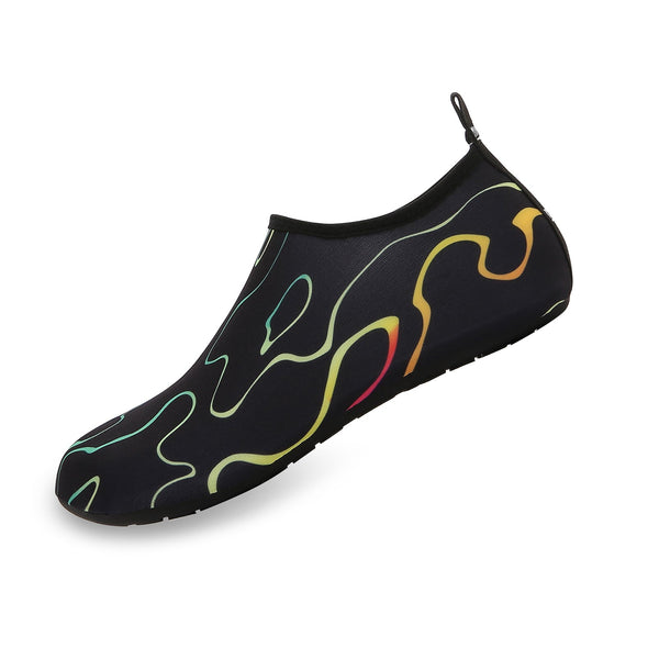 Men and Women a Slip On Barefoot Quick-Dry Beach Aqua Yoga Water Shoes (Tide/Black)