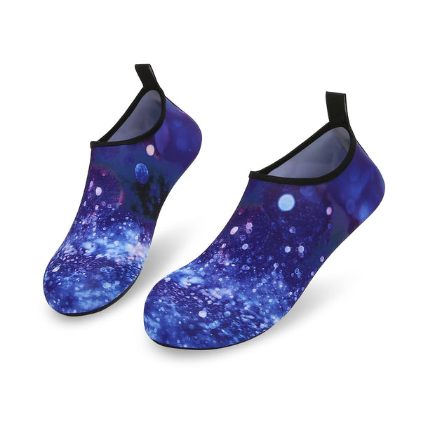 Men and Women a Slip On Barefoot Quick-Dry Beach Aqua Yoga Water Shoes (Moon Sky/Navy)
