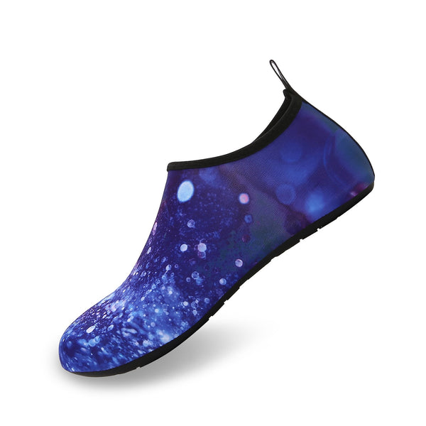 Men and Women a Slip On Barefoot Quick-Dry Beach Aqua Yoga Water Shoes (Moon Sky/Navy)