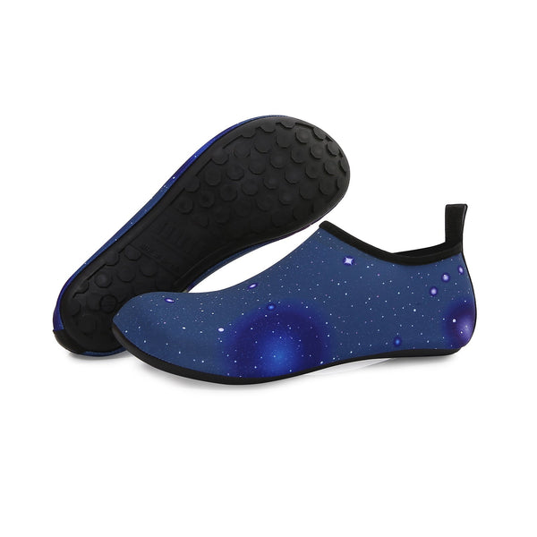 Men and Women a Slip On Barefoot Quick-Dry Beach Aqua Yoga Water Shoes (Space/Black)