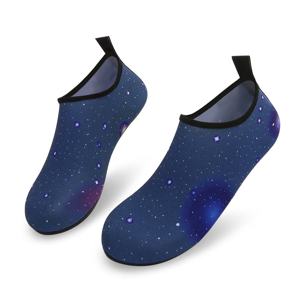 Men and Women a Slip On Barefoot Quick-Dry Beach Aqua Yoga Water Shoes (Space/Black)