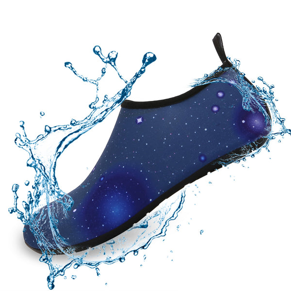 Men and Women a Slip On Barefoot Quick-Dry Beach Aqua Yoga Water Shoes (Space/Black)