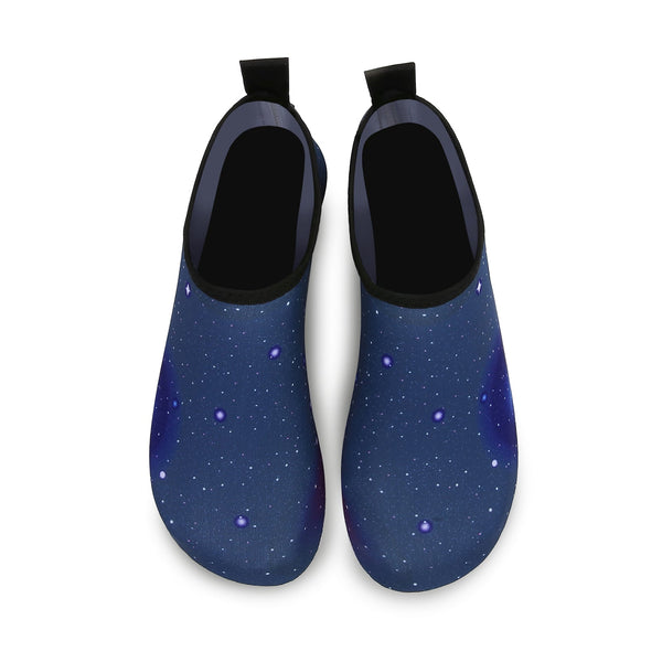 Men and Women a Slip On Barefoot Quick-Dry Beach Aqua Yoga Water Shoes (Space/Black)