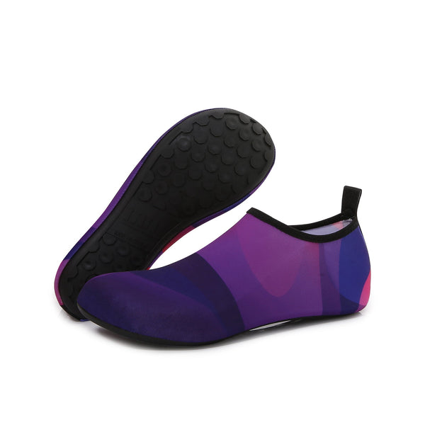 Men and Women a Slip On Barefoot Quick-Dry Beach Aqua Yoga Water Shoes (Layer/Purple)