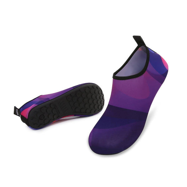 Men and Women a Slip On Barefoot Quick-Dry Beach Aqua Yoga Water Shoes (Layer/Purple)