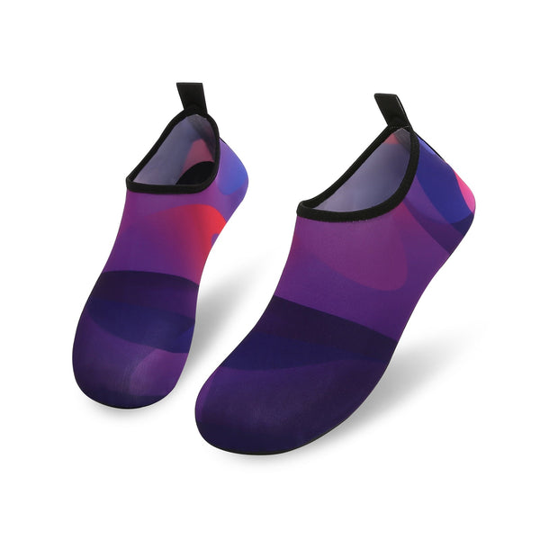 Men and Women a Slip On Barefoot Quick-Dry Beach Aqua Yoga Water Shoes (Layer/Purple)