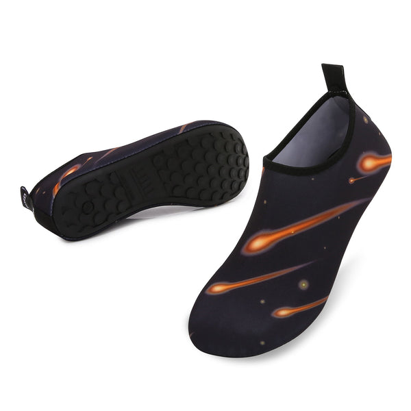 Men and Women a Slip On Barefoot Quick-Dry Beach Aqua Yoga Water Shoes (Shooting Star/Black)