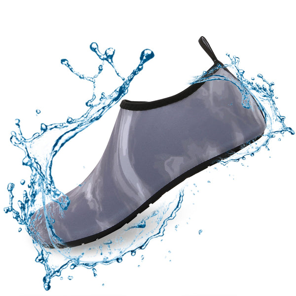 Men and Women a Slip On Barefoot Quick-Dry Beach Aqua Yoga Water Shoes (Fog/Grey)