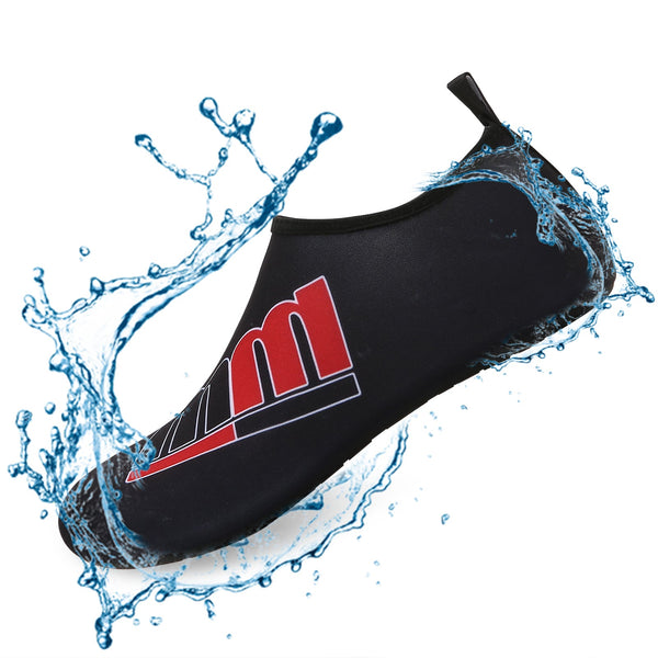 Men and Women a Slip On Barefoot Quick-Dry Beach Aqua Yoga Water Shoes (MM/Black)