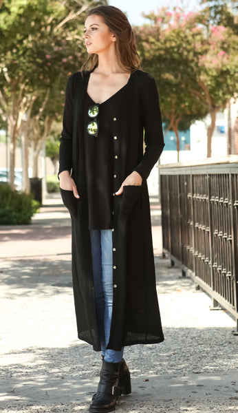 Women Lightweight Waffle Sweater Knit Long Sleeve Drape Maxi Duster Cardigan - Shop Lev