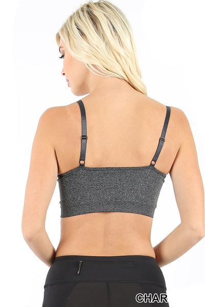 Sexy Cross Straps Seamless Crop Camisole Style Sports Bra with Removable Pads for Women … - Shop Lev