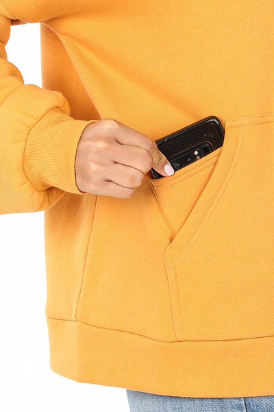 Women's Drop Shoulder Relaxed Fit Fleece Pullover Hooded Sweatshirts with Front Pocket