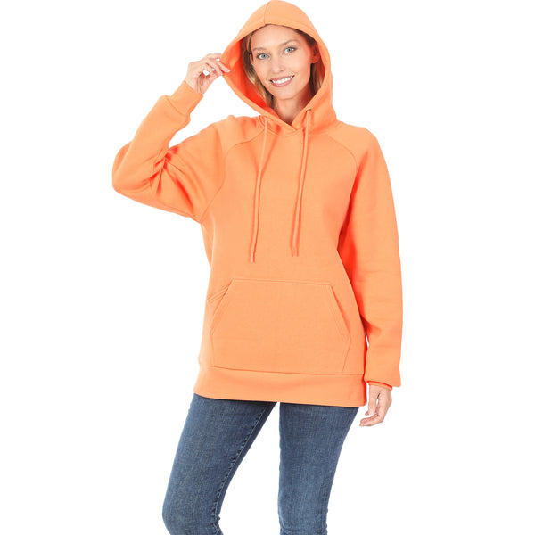 Women's Raglan Relaxed Fit Fleece Pullover Hooded Sweatshirts with Front Pocket