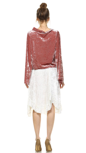Women's Velvet Long Flare Sleeve Top - Shop Lev