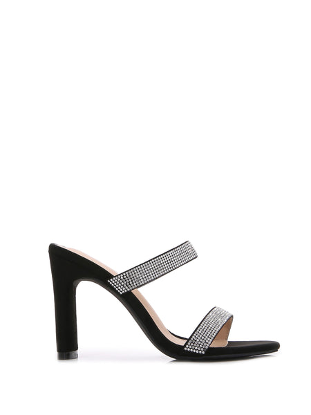 New Women Multi Style Single and double Strap High Chunky Heeled Sandals (Double Rhinestoned)