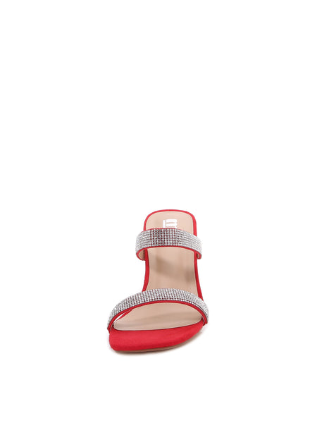 New Women Multi Style Single and double Strap High Chunky Heeled Sandals (Double Rhinestoned)