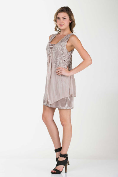 Short Lace Chiffon Vest with lace tie on the chest - Shop Lev