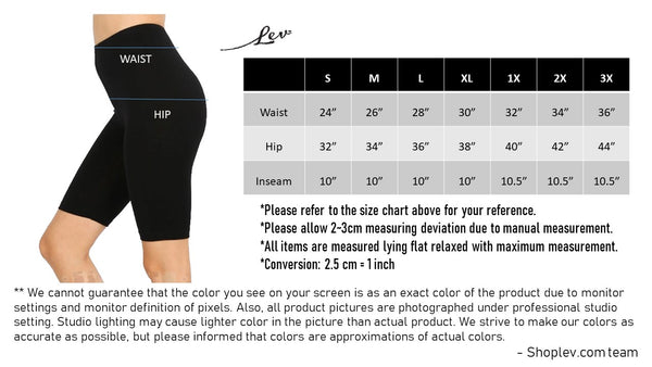 Women Cotton High Waist Active Bike Short Leggings - 10" Length